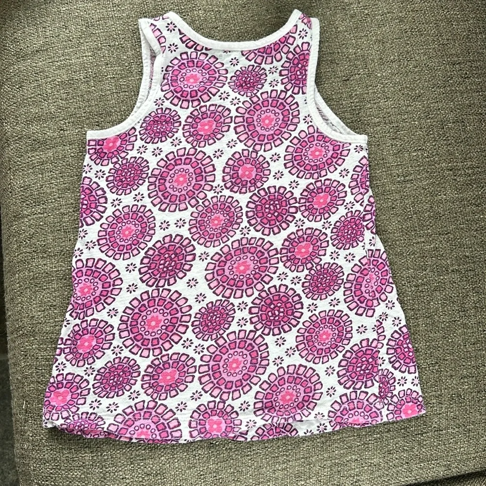 Old Navy Girls Pink White Flowers Tank Top Size 8